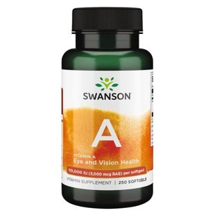 Вітамін А, Vitamin A 10,000 IU - 250 Softgels 100-74-0079373-20 фото