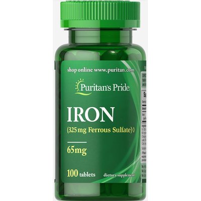 Iron Ferrous Sulfate 65 mg - 100 Tablets 100-19-5331101-20 фото
