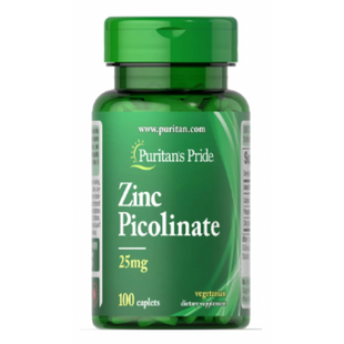 Цинк Піколінат, Zinc Picolinate 25 mg - 100 Caplets 100-28-5765146-20 фото