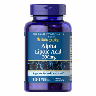 Alpha Lipoic Acid 200 mg - 100 caps 100-46-3230329-20 фото