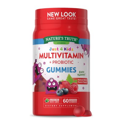 Multivitamin Gummies plus Probiotic ( Just 4 kidz) - 60 vegetarian gummies 2022-09-0380 фото