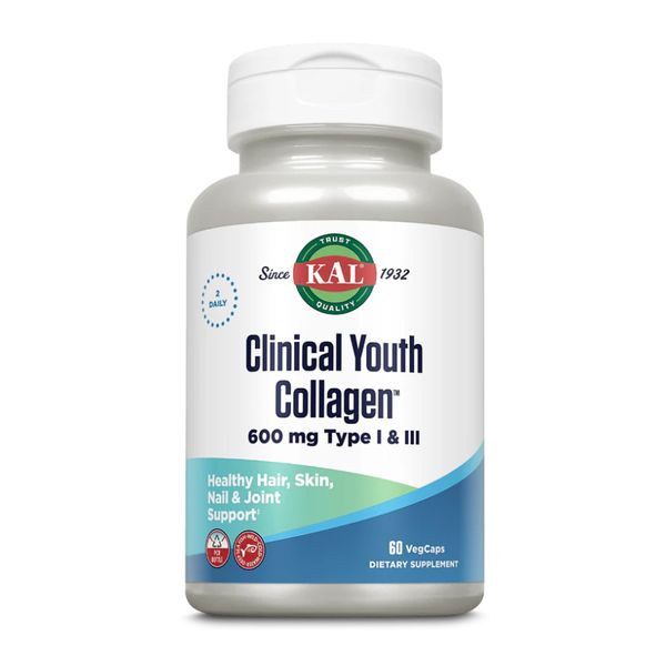 Гідролізований морський колаген з біотином, Clinical Youth Collagen I&III 600mg - 60 vcaps 2023-10-3155 фото