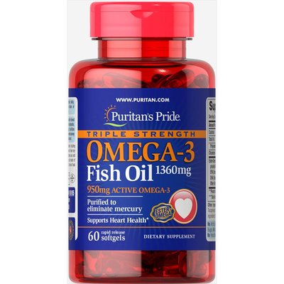 Triple Strength Omega-3 Fish Oil 1360 mg - 60 softgels 100-96-2126853-20 фото