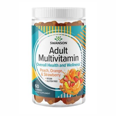 Adult Multivitamin - 60 Gummies Peach,Orange,Strawberry 2022-09-1091 фото