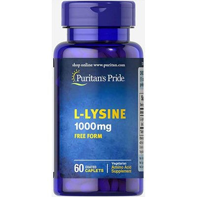 L-Lysine 1000 mg - 60 Caplets 100-37-8712329-20 фото
