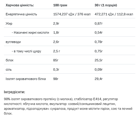 Протеїн ізолят, Isolate Protein - 30g Sample 2023-10-2760 фото