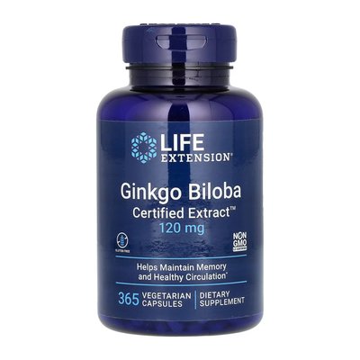 Ginkgo Biloba Certified Extract™ 120mg - 365 vcaps 2022-10-1899 фото