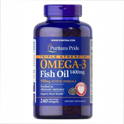 Omega-3 Triple Strength1360 mg (950 mg Active Omega-3) - 240 softgels 100-30-0222513-20 фото