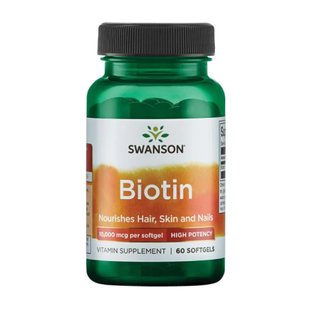 Біотин, Biotin High Potency 10,000 mcg - 60sgels 100-31-9880236-20 фото