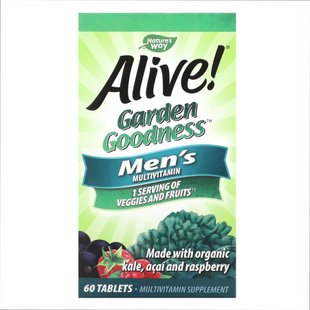 Мультивітаміни для чоловіків, Alive Organic Garden Goodness Men - 60 tabs 2022-10-1042 фото