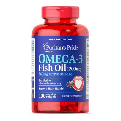 Omega-3 Fish Oil 1200 mg (360 mg Active Omega-3) - 100 Softgels 100-13-5213894-20 фото