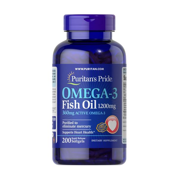 Омега-3, Omega-3 Fish Oil 1200 mg (360 mg Active Omega-3) - 200 softgels 2023-10-2478 фото