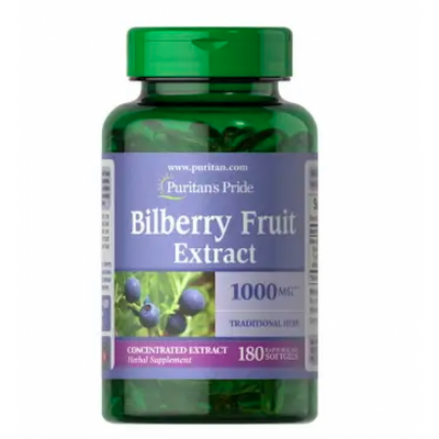 Bilberry 4:1 Extract 1000 mg - 180 softgels 100-16-7863256-20 фото