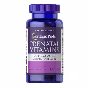 Пренатальні вітаміни, Prenatal Vitamins - 100 Caplets 100-64-9140060-20 фото