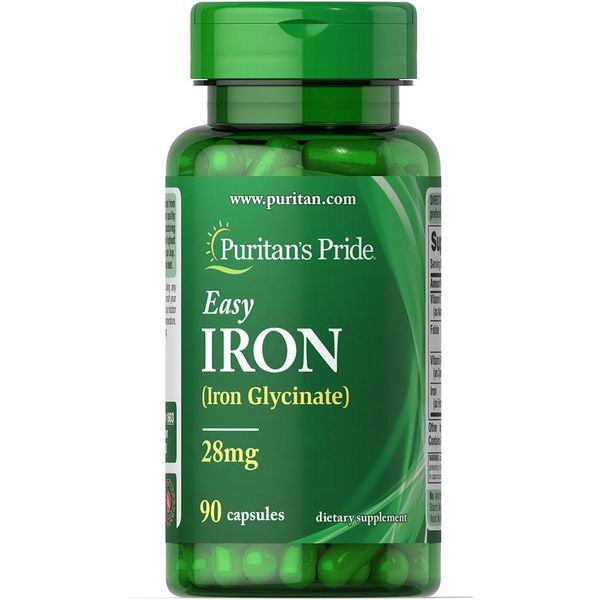 Easy Iron 28 mg (Iron Glycinate) - 90 Capsules 100-60-6282109-20 фото