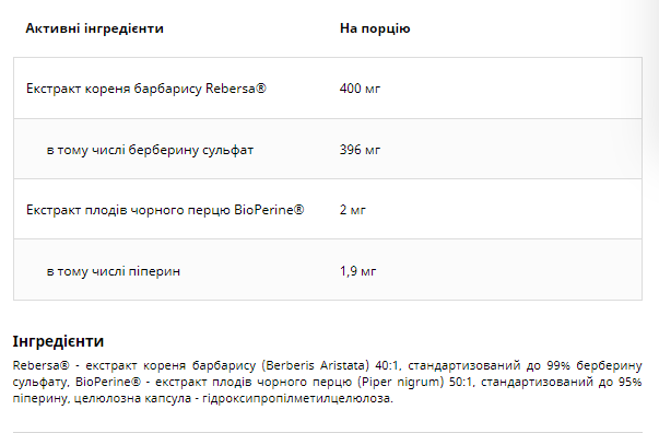 Berberine 400mg - 60 veg caps 2022-10-2707 фото