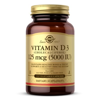 Vitamin D3 (Cholecalciferol) 125 mcg (5,000 IU) - 120 vcaps 2022-10-1549 фото
