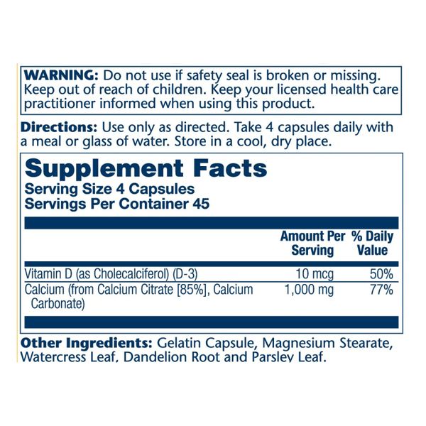 Кальций цитрат, Calcium Citrate w/Vit D-3 1000mg - 180 caps 2023-10-2416 фото