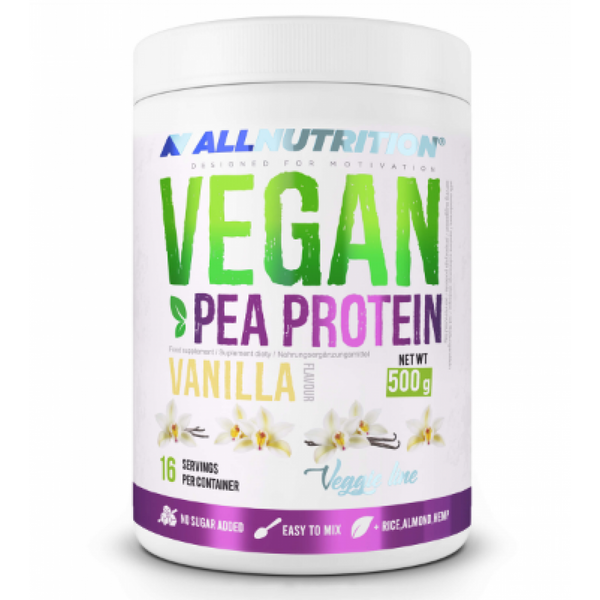 Веганський протеїн, Vegan Pea Protein - 500g Vanilla 100-77-5838231-20 фото