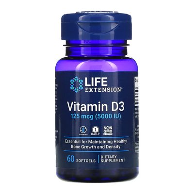 Vitamin D3 125 mcg (5000 IU) - 60 softgels 2022-10-1906 фото