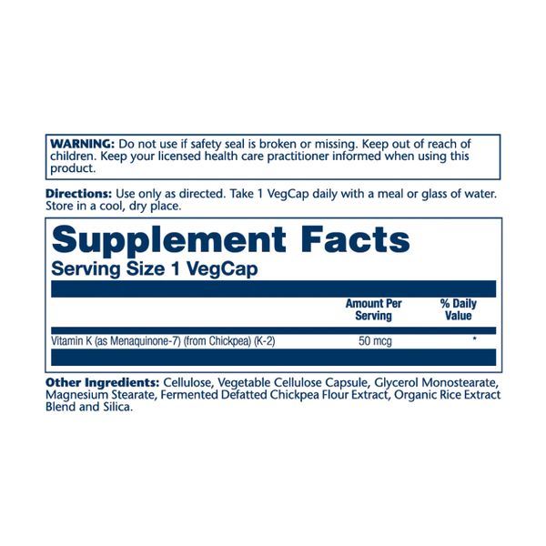 Vitamin K-2 MK-7 50mcg - 30 vcaps 2023-10-2435 фото