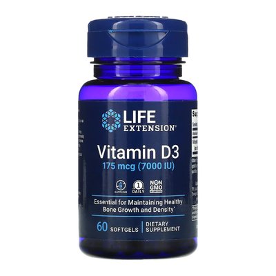Vitamin D3 175 mcg (7000 IU) - 60 softgels 2022-10-1908 фото