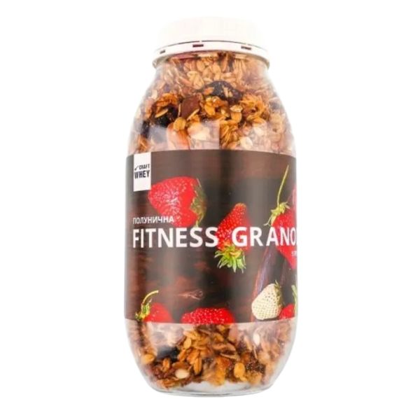 Фітнес гранола з смаком полуниця з протеїном, Fitness Granola - 450g  2023-10-2988 фото