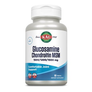 Глюкозамин, хондроитин и МСМ, Glucosamine Chondroitin MSM - 60 tabs 2023-10-3158 фото