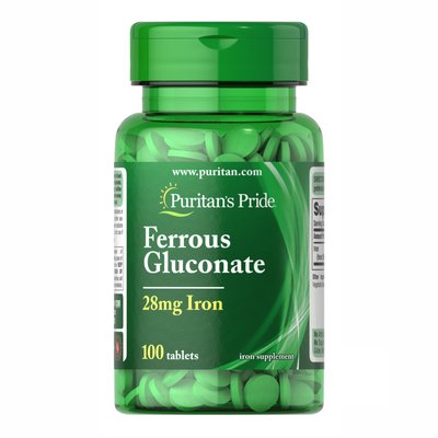 Ferrous Gluconate (28 mg Iron ) - 100 Tablets 100-73-7629673-20 фото