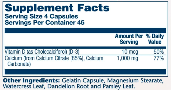 Calcium w/ D3 Citrate 1000mg - 90 caps 2022-10-2445 фото