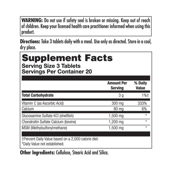 Glucosamine Chondroitin MSM - 60 tabs 2023-10-3158 фото