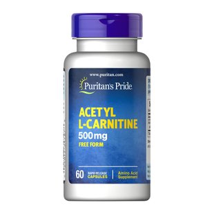 L-Карнітин, Acetyl L-Carnitine 500 mg - 60 Capsules 100-10-9648865-20 фото