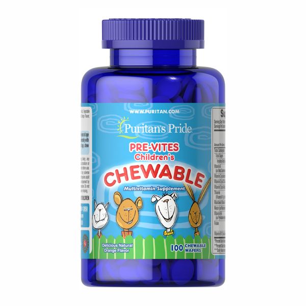 Дитячі полівітаміни, Pre-Vites Children's Multivitamin - 100 Chewables 100-73-1825851-20 фото