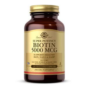 Біотин, Biotin 5000mcg - 100 vcaps 2022-10-1984 фото