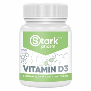 Вітамін Д3, Stark Vitamin D3 2000IU - 200tabs 100-69-6529411-20 фото