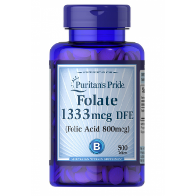 Folate 1333mcg DFE (Folic Acid 800 mcg) - 500 tabs 100-70-2158358-20 фото