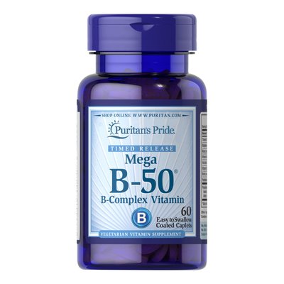 Vitamin B-50 Complex Timed Release - 60 Caplets 100-11-7216344-20 фото