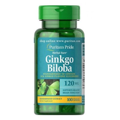 Ginkgo Biloba Standardized Extract 120mg - 100caps 100-23-9131639-20 фото