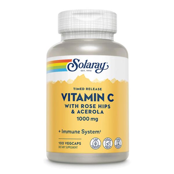 Вітамін С з шипшиною та ацеролою, Vitamin C with Rose Hips & Acerola 1000mg - 100 vcaps 2023-10-2390 фото