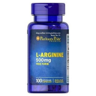 L-Аргінін, L-Arginine 500mg - 100caps 100-68-2011116-20 фото