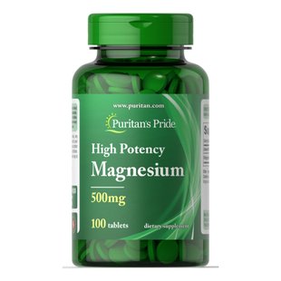 Магній, Magnesium 500 mg - 100 tablets 100-40-2469266-20 фото