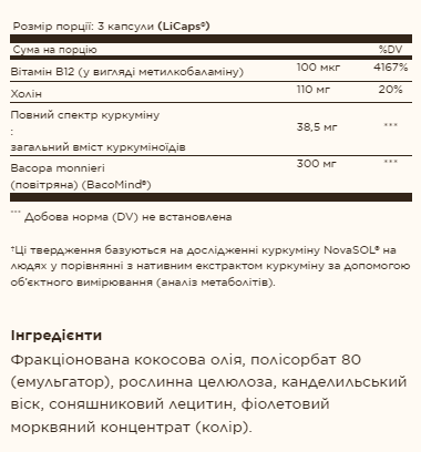 Full Spectrum Curcumin Brain Works - 90 Licaps (Срок годности До 02.25) 2023-10-3048 фото