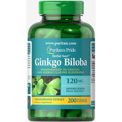 Ginkgo Biloba Standardized Extract 120mg - 200caps 100-90-1828125-20 фото