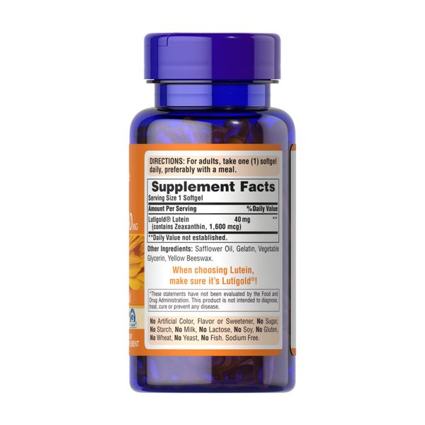 Лютеїн з Зеаксантином, Lutein 40 mg with Zeaxanthin - 60 softgels 2023-10-2482 фото