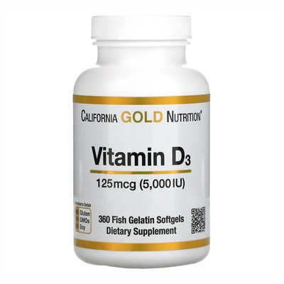 Vitamin D3 125mcg (5000IU) - 360 fish softgels 2022-10-0628 фото