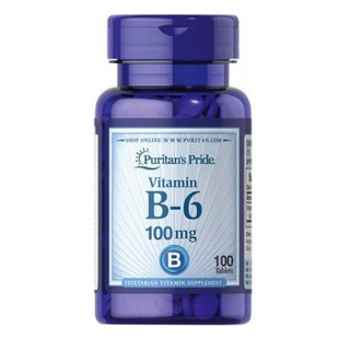 Вітамін Б-6, Vitamin B-6 (Pyridoxine Hydrochloride) 100mg - 100tabs 100-63-0912894-20 фото