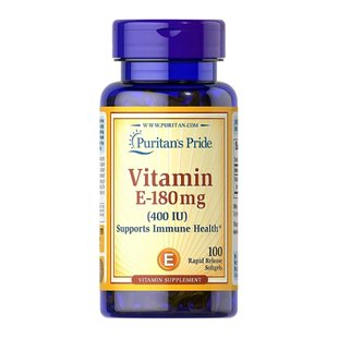 Витамин Е, Vitamin E-180mg 400 IU - 100 softgels 100-94-2327453-20 фото