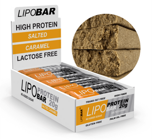 Протеїнові батончики, Lipobar - 20x50g Salted caramel 2022-10-2698 фото
