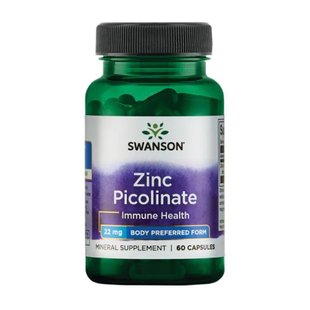 Цинк Піколінат, Zinc Picolinate 22 mg - 60 caps 100-98-2790940-20 фото