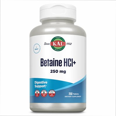 Betaine HCl Plus 250mg - 250 tabs 2022-10-1007 фото